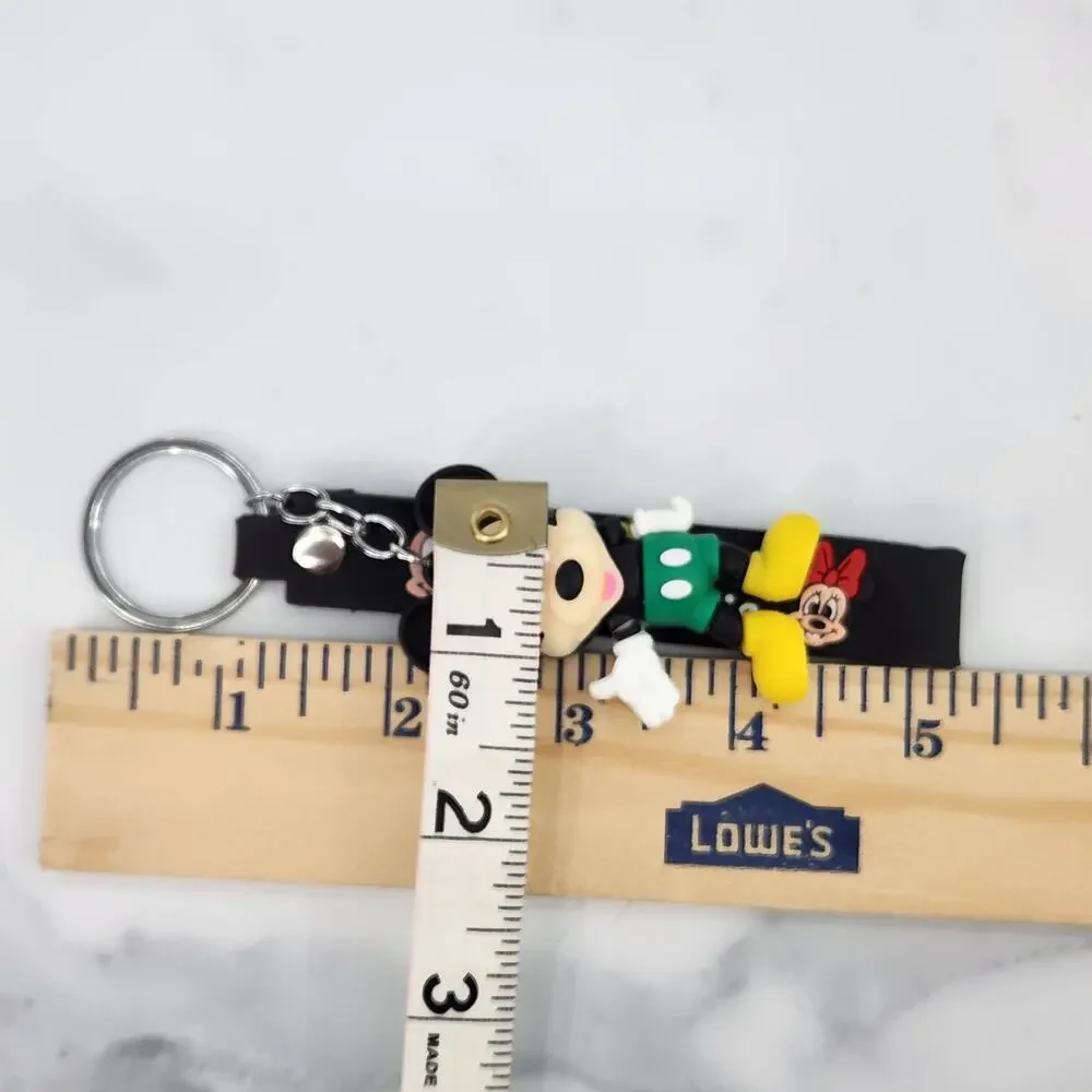 Disney's Mickey Mouse 3D Figure Keychain & Strap Bag Charm PVC Silicone Black
